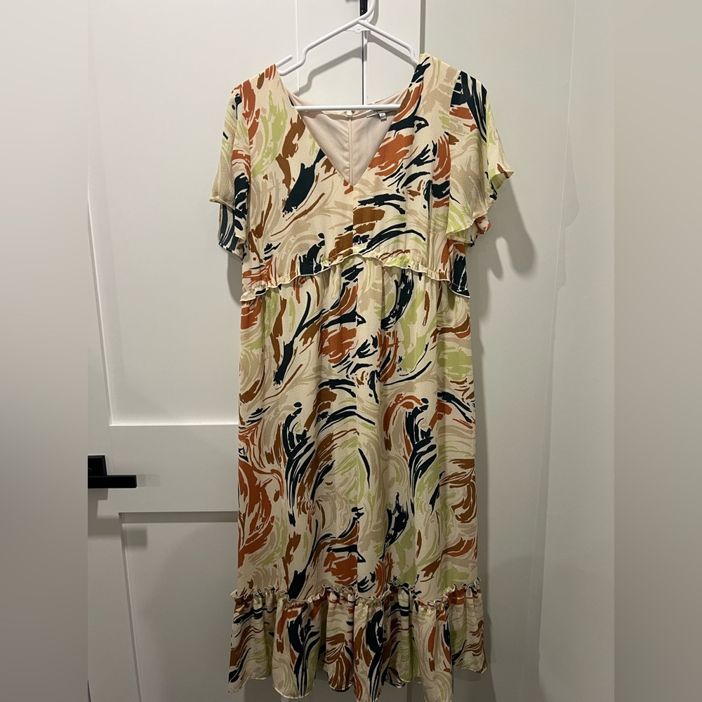 Madewell Swirl Print Midi Dress